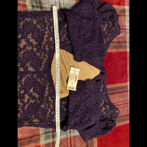 ROZ & ALI lace purple elegant stylish dress/size 4 - Picture 8 of 11
